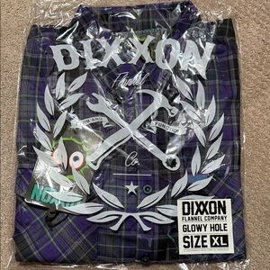DIXXON Purple and Black Plaid Flannel Shirt